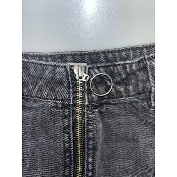 Free People We The Free Mini Skirt Women's Size 28‎ Fray Hem Washed Black Denim - Picture 2 of 5